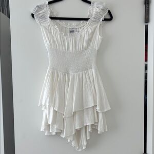 Princess Polly Ivory Ruffled Romper Dress